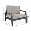 Home Square Set of 3 Propane Fire Pit Table & 2 Outdoor Chair with Cushions