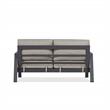 Home Square Set of 3 Propane Fire Pit Table & Chair & 2-Seat Sofa with Cushions