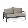 Home Square Set of 3 Propane Fire Pit Table & Chair & 2-Seat Sofa with Cushions