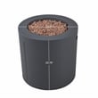 Home Square Set of 3 Propane Fire Pit Table & 2 Outdoor Chair with Cushions