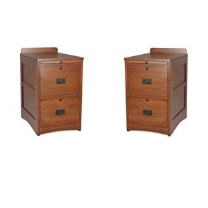 Home Square Set of 2 2-Drawer Wood File Cabinet in Cherry