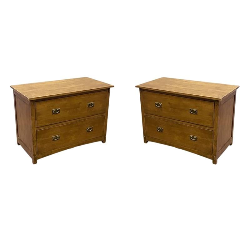 Home Square Set of 2 2-Drawer Wood Lateral File Cabinet in Oak