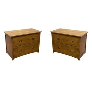 Home Square Set of 2 2-Drawer Wood Lateral File Cabinet in Oak