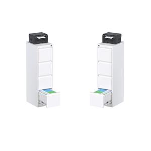 Home Square Set of 2 4 Drawer Vertical File Cabinet Office Files Storage Cabinet