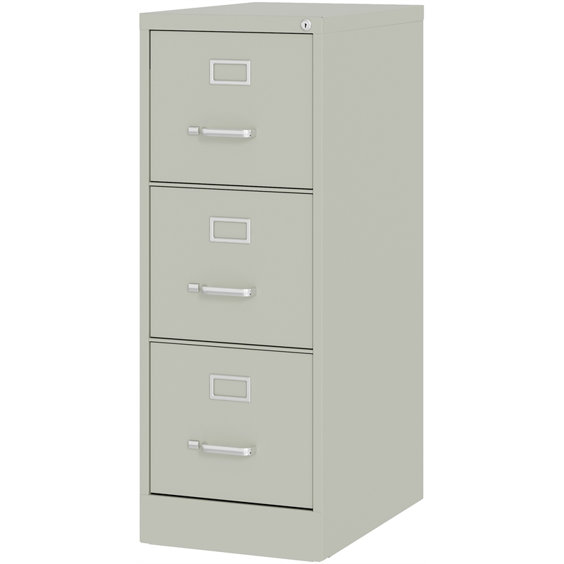 Home Square Set of 2 3-Drawer Letter Width Vertical File Cabinet in Light Gray