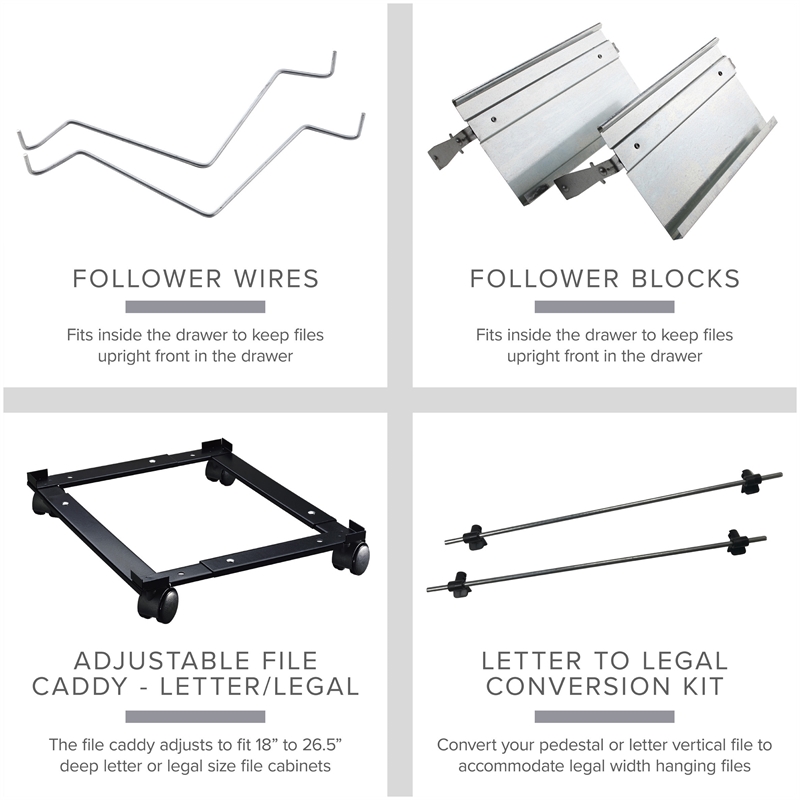 Home Square Set of 2 3 Drawer - Letter Width - Vertical File Cabinet - Black