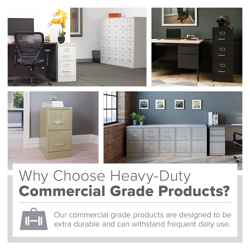 Home Square Set of 2 4-Drawer Letter Width Vertical File Cabinet Light Gray