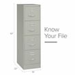 Home Square Set of 2 4-Drawer Letter Width Vertical File Cabinet Light Gray