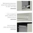 Home Square Set of 2 4-Drawer Letter Width Vertical File Cabinet Light Gray