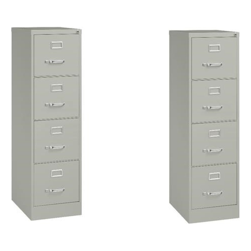 Home Square Set of 2 4-Drawer Letter Width Vertical File Cabinet Light Gray