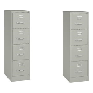 Home Square Set of 2 4-Drawer Letter Width Vertical File Cabinet Light Gray