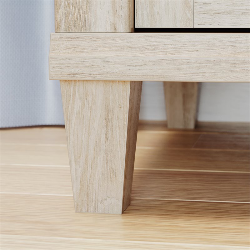 Home Square Set of 2 Engineered Wood Lateral File Cabinet in Chalk Oak