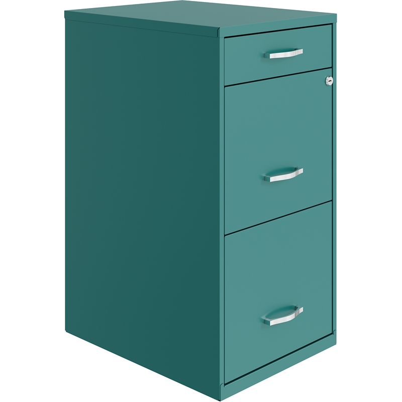 Home Square Set of 2 3 Drawer Organizer File Cabinet in Turquoise