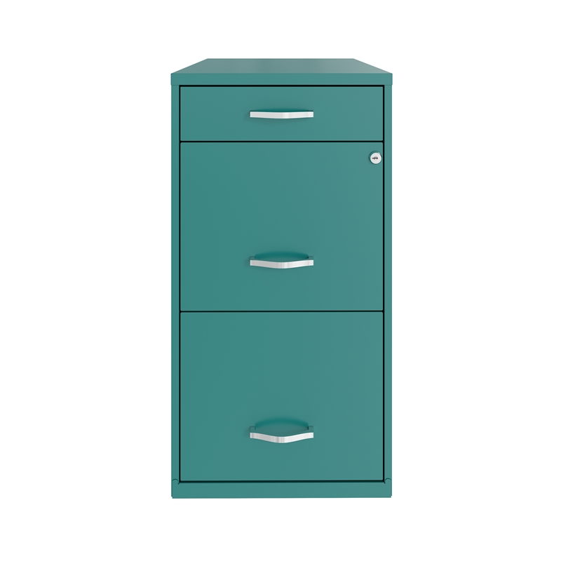 Home Square Set of 2 3 Drawer Organizer File Cabinet in Turquoise
