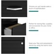 Home Square Set of 2 3 Drawer Metal Organizer File Cabinet Black