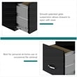 Home Square Set of 2 3 Drawer Metal Organizer File Cabinet Black