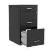 Home Square Set of 2 3 Drawer Metal Organizer File Cabinet Black