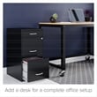 Home Square Set of 2 3 Drawer Metal Organizer File Cabinet Black