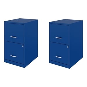 Home Square Set of 2 2 Drawer Metal File Cabinet Classic Blue