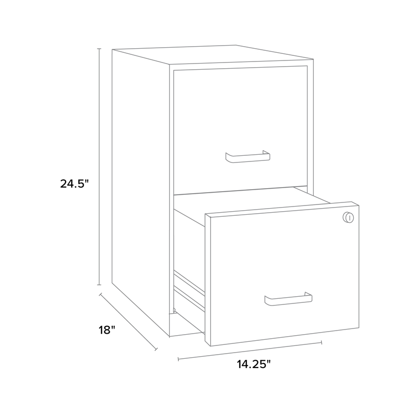 Home Square Set of 2 18in 2 Drawer Metal File Cabinet in Turquoise