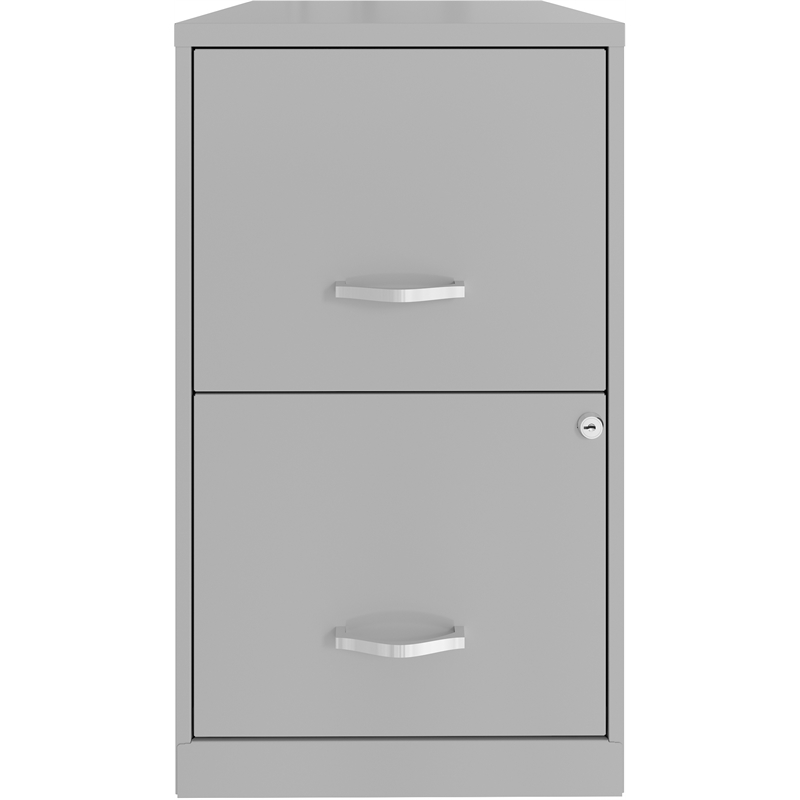 Home Square Set of 2 18in 2 Drawer Metal File Cabinet Arctic Silver