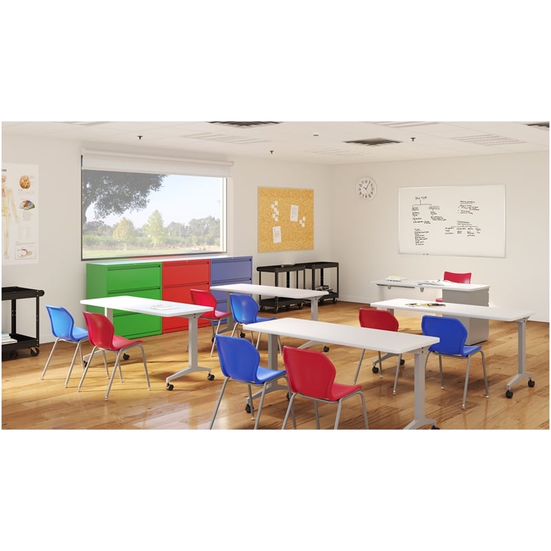 Home Square Set of 2 36-in 3 Drawer Metal Lateral File Cabinet Classic Blue