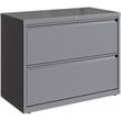 Home Square Set of 2 36in Wide 2 Drawer Metal Lateral File Cabinet Arctic Silver