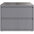 Home Square Set of 2 36in Wide 2 Drawer Metal Lateral File Cabinet Arctic Silver