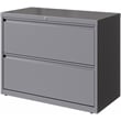 Home Square Set of 2 36in Wide 2 Drawer Metal Lateral File Cabinet Arctic Silver