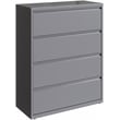 Home Square Set of 2 42in Wide 4 Drawer Metal Lateral File Cabinet Arctic Silver