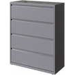Home Square Set of 2 42in Wide 4 Drawer Metal Lateral File Cabinet Arctic Silver