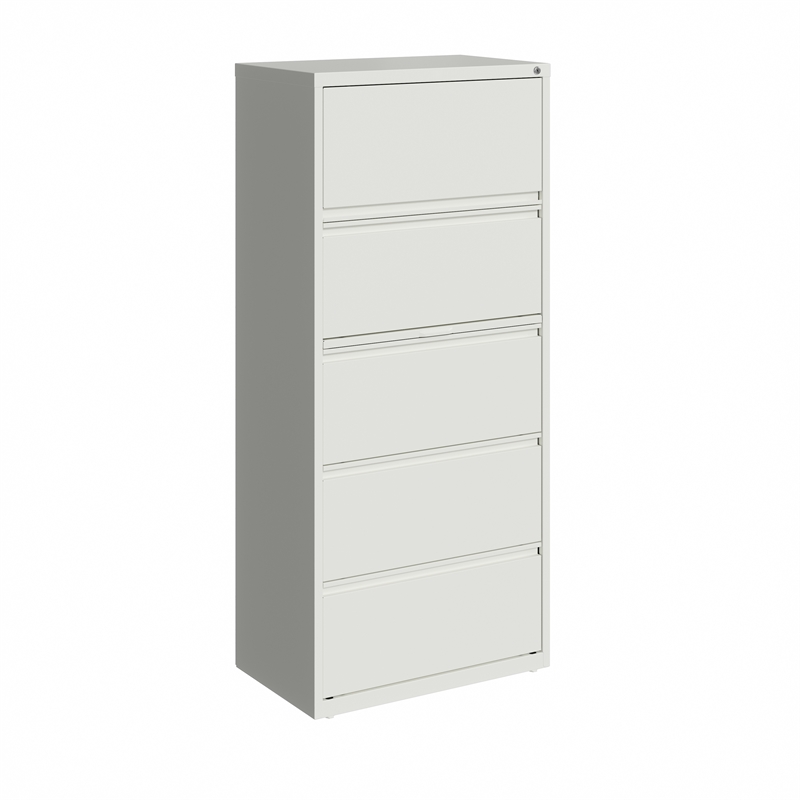 Home Square Set of 2 30-in Wide 5 Drawer Metal Lateral File Cabinet White