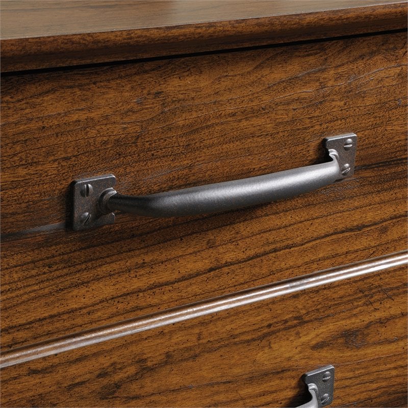 Home Square Set of 2 Engineered Wood Lateral File Cabinet in Washington Cherry