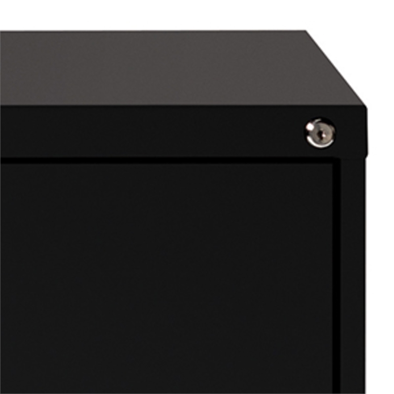 Home Square Set of 2 Metal 2 Drawer Home Office Lateral File Cabinet Black