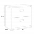 Home Square Set of 2 Metal 2 Drawer Home Office Lateral File Cabinet Black
