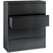 Home Square Set of 2 42-in Wide Metal 4 Drawer Lateral File Cabinet in Charcoal