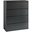 Home Square Set of 2 42-in Wide Metal 4 Drawer Lateral File Cabinet in Charcoal