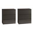 Home Square Set of 2 36-in Wide Metal 3 Drawer Lateral File Cabinet in Charcoal