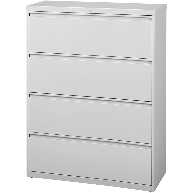 Home Square Set of 2 42-in Wide 4 Drawer Lateral File Cabinet in Light Gray