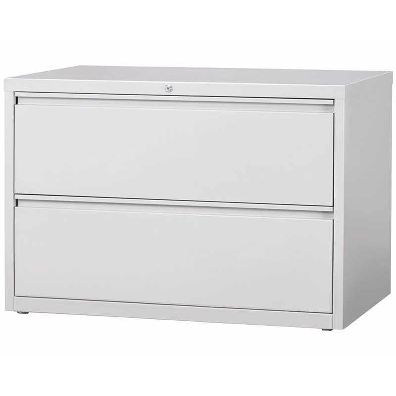 Home Square Set of 2 42-in Wide 2-Drawer Lateral File Cabinet in Light Gray
