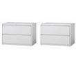 Home Square Set of 2 42-in Wide 2-Drawer Lateral File Cabinet in Light Gray