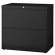Home Square Set of 2 36-in Wide Metal 2 Drawer Lateral File Cabinet in Black