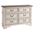 Home Square Set of 2 Engineered Wood 6 Drawer Double Dresser & 5 Drawer Chest