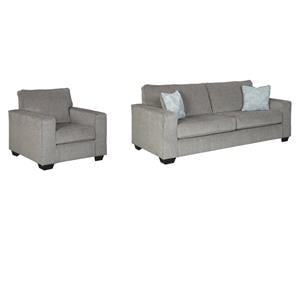Home Square Set of 2 Queen Sleeper Sofa and Accent Chair in Alloy
