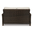 Home Square Set of 2 Rattan Patio Loveseat and Sofa in Brown
