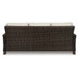 Home Square Set of 2 Rattan Patio Loveseat and Sofa in Brown
