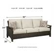 Home Square Set of 2 Rattan Patio Loveseat and Sofa in Brown