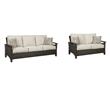 Home Square Set of 2 Rattan Patio Loveseat and Sofa in Brown