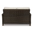Home Square Set of 2 Patio Round Fire Pit Table and Loveseat in Medium Brown