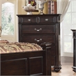 Home Square Set of 3 Solid Wood 2 Nightstands and Chest in Dark Walnut